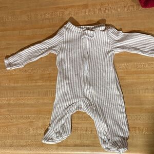 Carter's White and Brown Patterned Footie